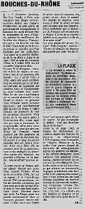 LE PROVENCAL DU 3 12 2006 LA PLAQUE DE LA DISCORDE N02